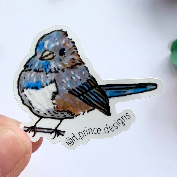 Hand-Illustrated Dark Eyed Junco | 2" Vinyl Sticker for wholesale by D. Prince Designs