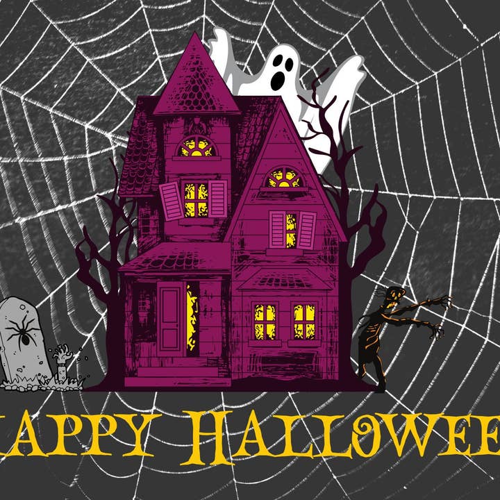 Colorful Halloween Postcard for wholesale by Piles of Postcards