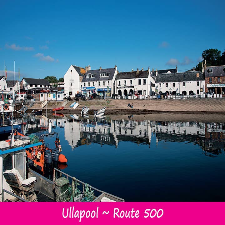 Middelgrote Ansichtkaart Ullapool Route 500 voor wholesale door Island Blue Publishing