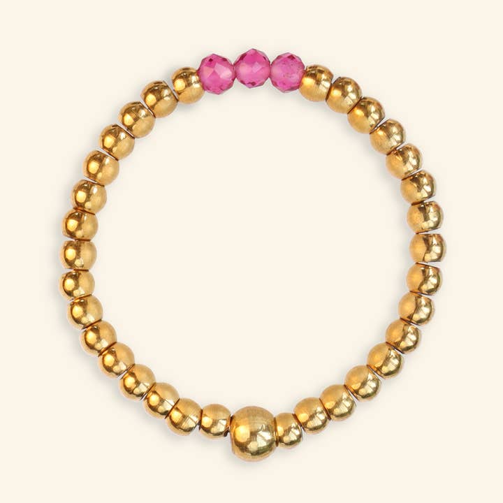 Anello triplo magenta per la vendita all'ingrosso da parte di Mable Happiness