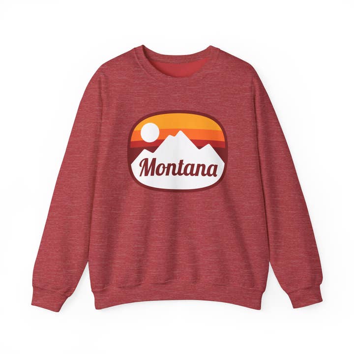 Sweatshirt Montana - Unisexe Rétro Ombré pour la vente par Hey Mountains