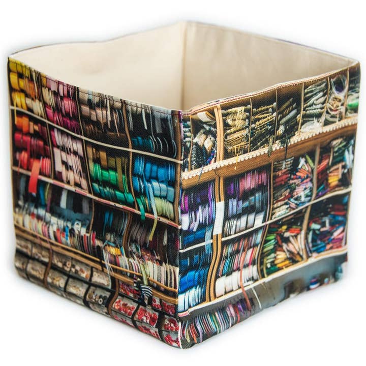 Maron Bouillie - Wholesale Storage Bin - Paris Mercerie Au Meter à Ribbon Storage Basket