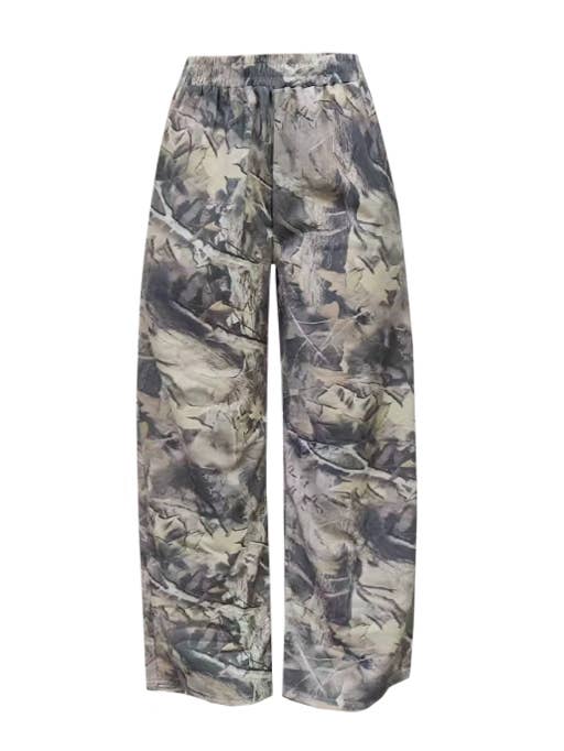 Abstract Floral Loose Wide-Leg Pants for Street Style for wholesale by Rosa Clothing