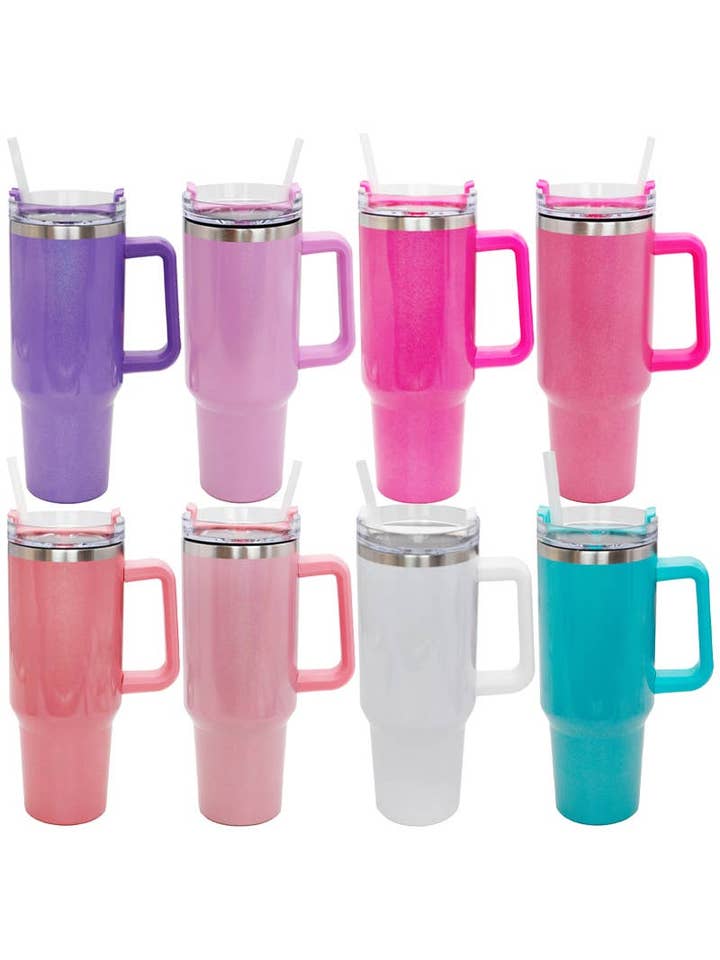 Glitter Shimmer Insulated Stainless Steel Tumbler for wholesale by Cap Zone