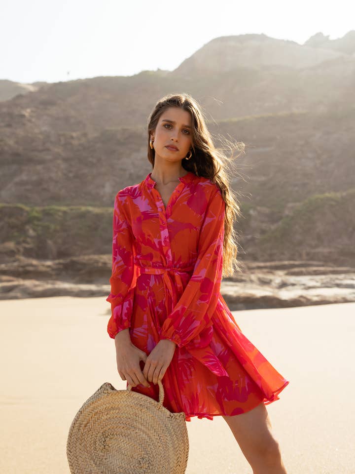 Robe patineuse Sonia imprimé en tencel soie - 80961 pour la vente par CHOKLATE PARIS