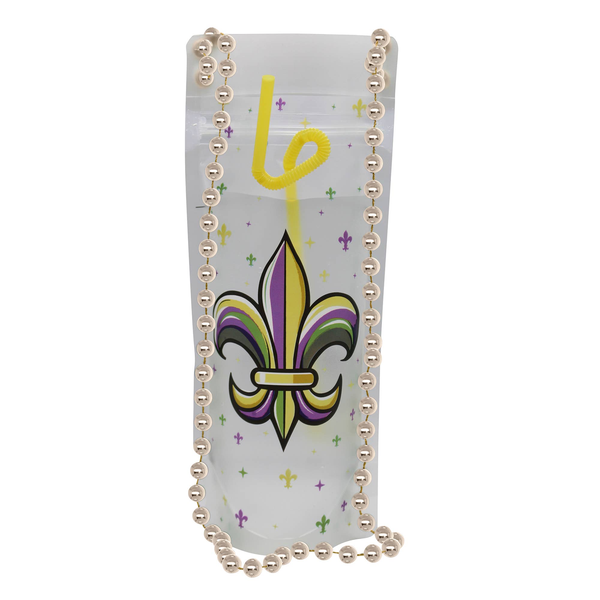 NeckSip – wholesale Party gift – FLEUR-DE-LIS Mardi Gras Wearable Drink Pouches (16oz | 2-pk)17
