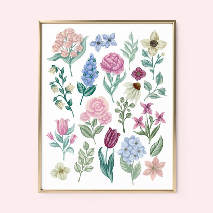 Flower Collection Art Print for wholesale by Mia Whittemore