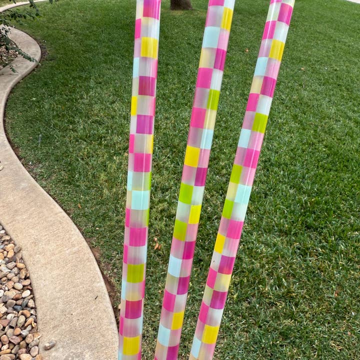 Olive Lane Accessories - Wholesale Drinking Straw - Clear Spring Check Straw (40oz Tumbler)