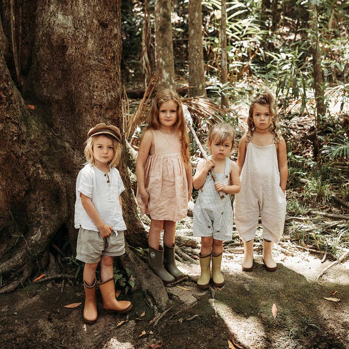 Wander + Wild - Wholesale Rain Boots - Kids - Natural Rubber Gumboots - Forest