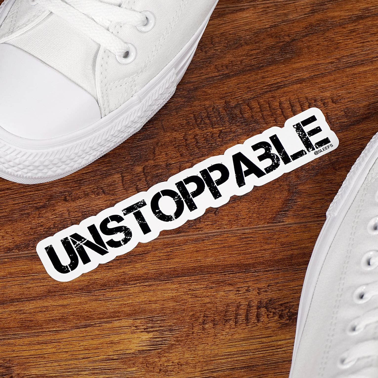 Black White Unstoppable Sticker for wholesale on Faire0
