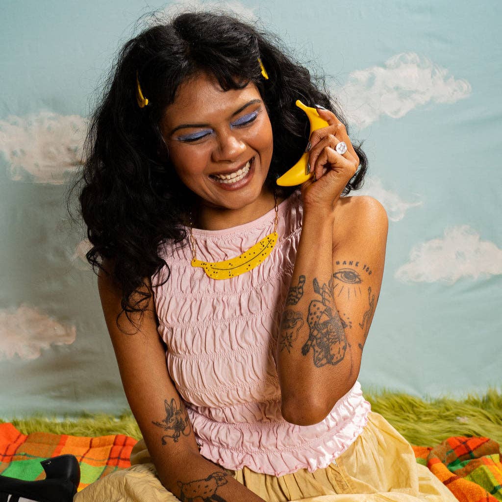 Peach Beast - Wholesale Pendant/Charm Necklace - Ripe Banana Statement Necklace5