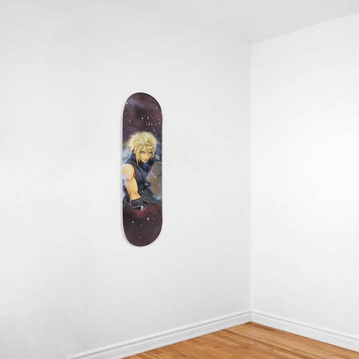SkateboardArtsy - Wholesale Skateboard - Final Fantasy 7 - Cloud Strife Painting, Skateboard Wall Art