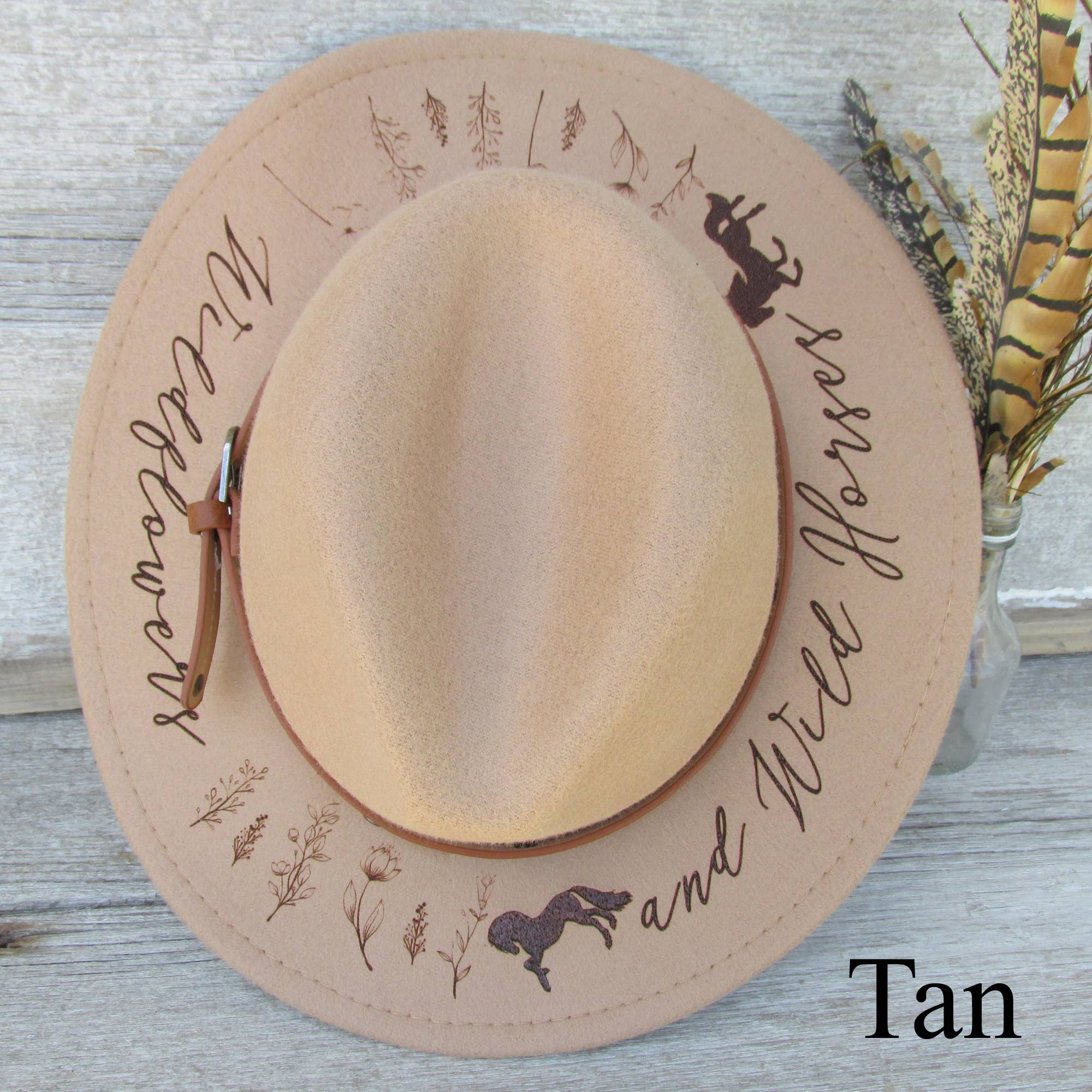 Memories for Life - Vendita all'ingrosso Fedora - Donna - Cappello in feltro bruciato - Cappello da cowboy Fedora laserato - Dandelion6