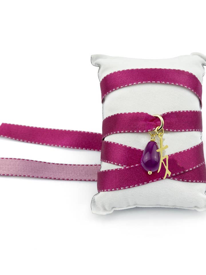 Kanji Friendship Woven Necklace/Bracelet Fuchsia for wholesale by Lebole Maison