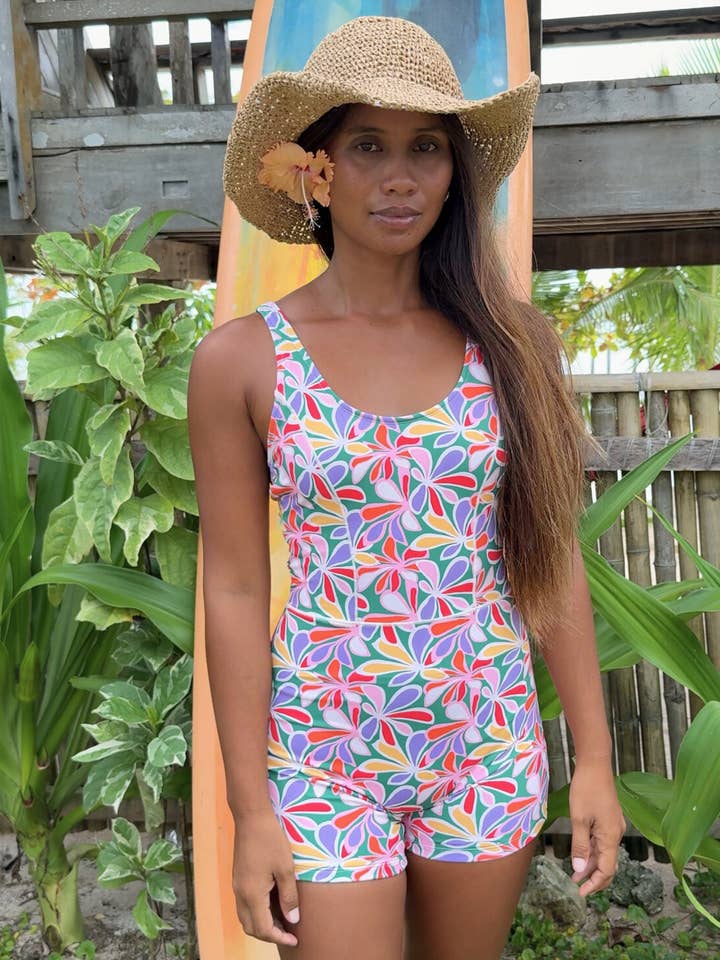 HARPER SHORTY SURF SUIT - TROPICANA for wholesale by CEACEA SWIMWEAR, ACTIVEWEAR, KIDS SWIM