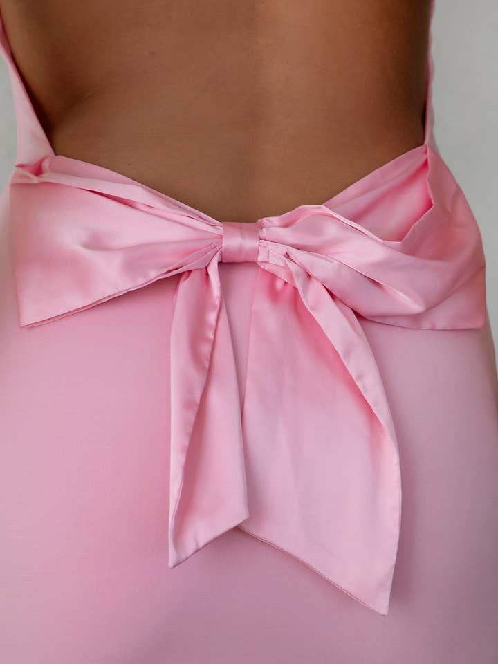 TICTOC - Wholesale Dress - Women's - REILEY Bodycon Slip Mini Dress With Satin Bow Detail8