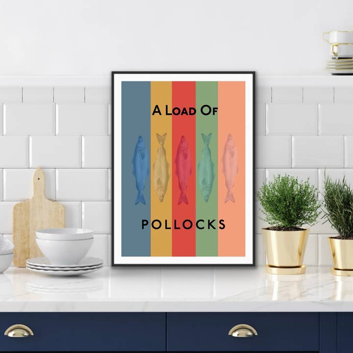 A Load Of Pollocks - Kitchen Print for wholesale by The Printed Word Store