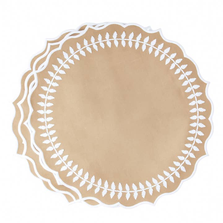 SETS DE NAPPES EN FEUILLES DE FOUGÈRE, NATUREL (LOT DE 4) pour la vente par Mason Maison