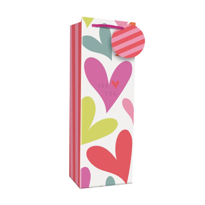 Bolsa de regalo con botella de corazones para venta al por mayor de Belly Button Designs