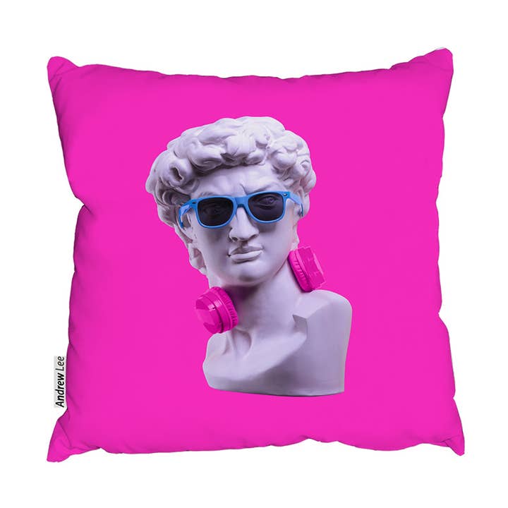 Plaster Statue Of David'S Head In Blue Sunglasses (Outdoor Cushion) for wholesale by Benjamin Tate Design