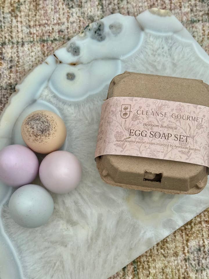 Heriloom Botanical Egg Soap Set for wholesale by Cleanse Gourmet Fresh Bath Products