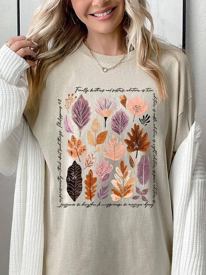 Christian efterårsgrafik tung bomulds-T-shirt for engroshandel hos COLORBEAR