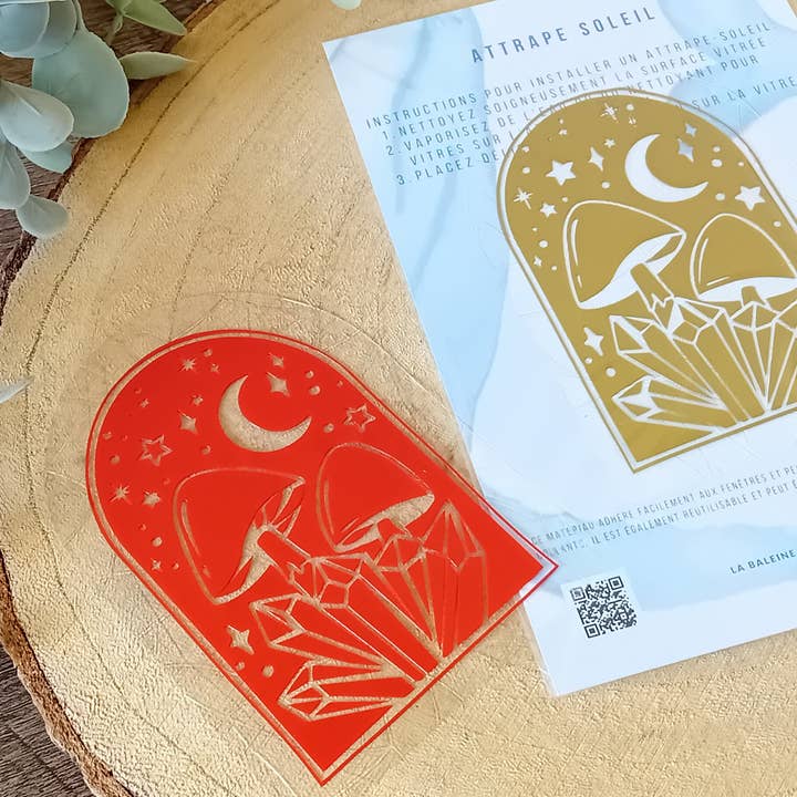 Static Sun Catcher Arch Mushrooms & Stars for wholesale by La baleine qui embosse