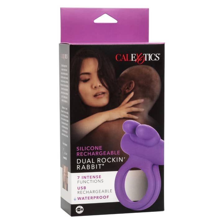 CalExotics - Wholesale Sex Toy - Silicone Rechargeable Dual Rockin’ Rabbit® Enhancer