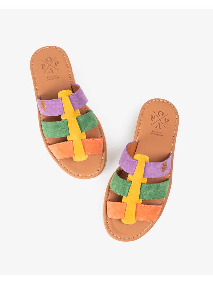 Multicolored Menorquina Platform Tao Suede Multicolor for wholesale on Faire