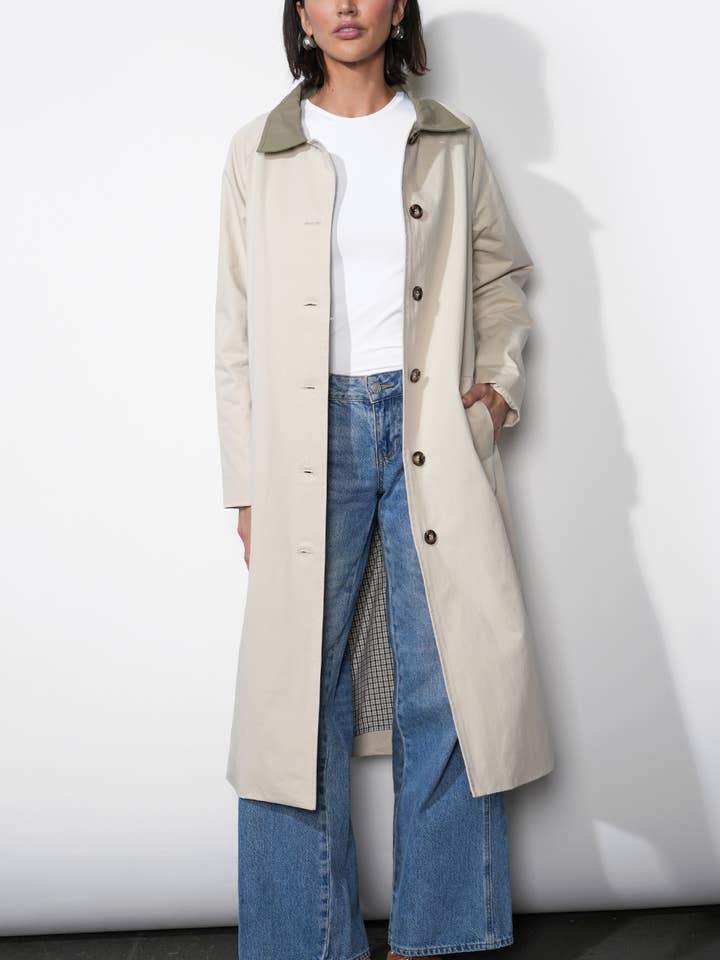 Manteau Trench London avec Doublure à Carreaux pour la vente par Greylin
