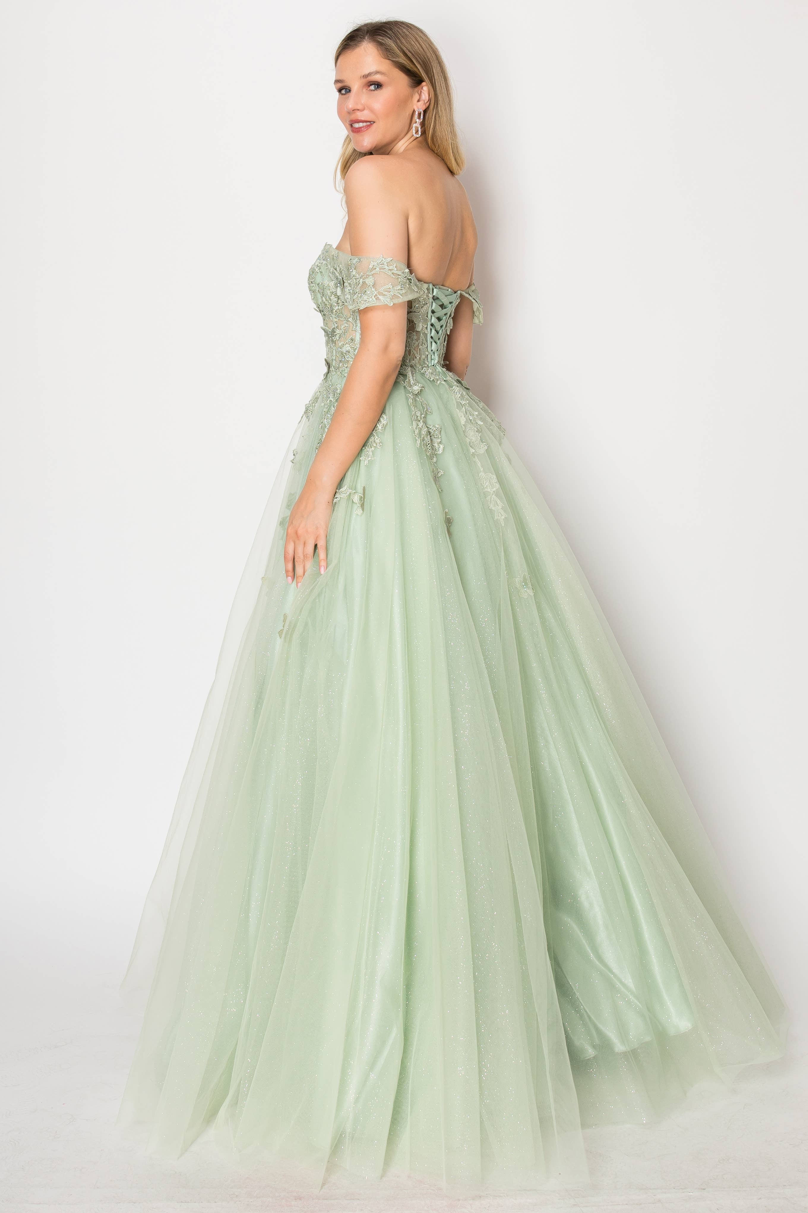 Chicas - Venta al por mayor Vestido - Mujer - Vestido con hombros descubiertos y mariposas C35021