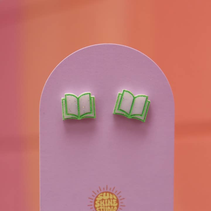 Sunshine Studio - Wholesale Stud/Post Earrings - Open Book Tiny Stud Earrings30