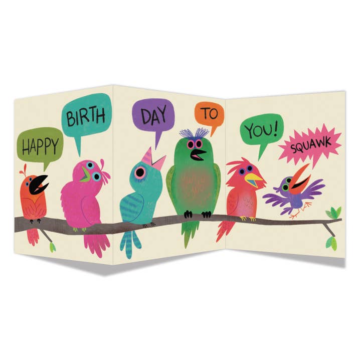 Maginating - Vendita all'ingrosso Biglietti di auguri - Biglietto di Auguri di Compleanno a Tre Ante | Uccelli su un Ramo di Compleanno2