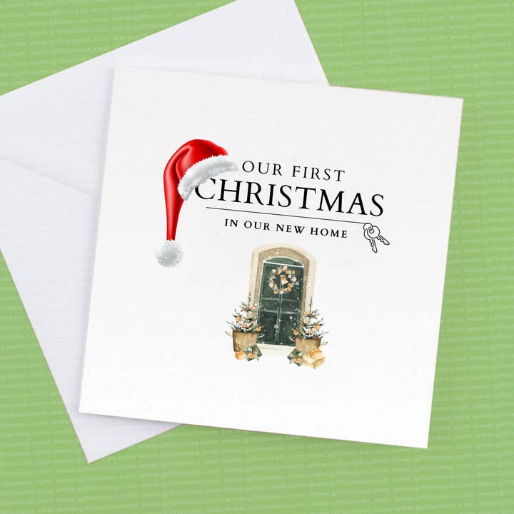 Our first Christmas in our new home, new home card for wholesale by Giftieness