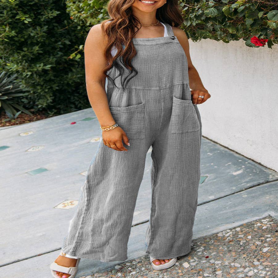 The Air Essentials Jumpsuit Casual Wide Leg Jumpsuit With Pockets