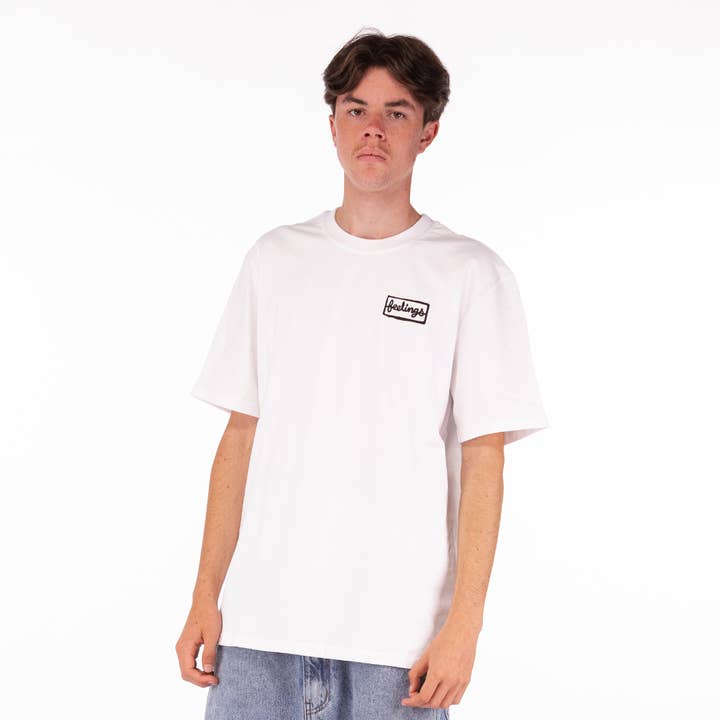 AndFeelings - Wholesale Screen Printed T-Shirt - Unisex - Flower Tee Shirt White
