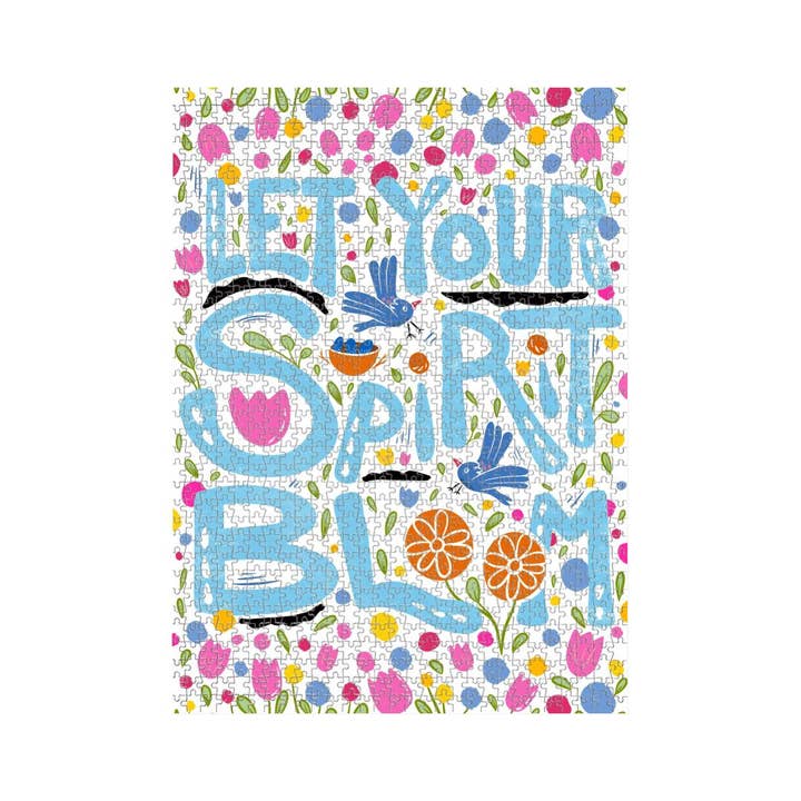 Hvid „Lad din ånd blomstre“ genanvendt lodret puslespil 1000 stykker for engroshandel på Faire1