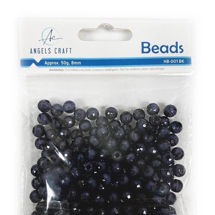 Angels Craft - Wholesale Beads - Faceted Acrylic Beads, 8mm, 200-ct