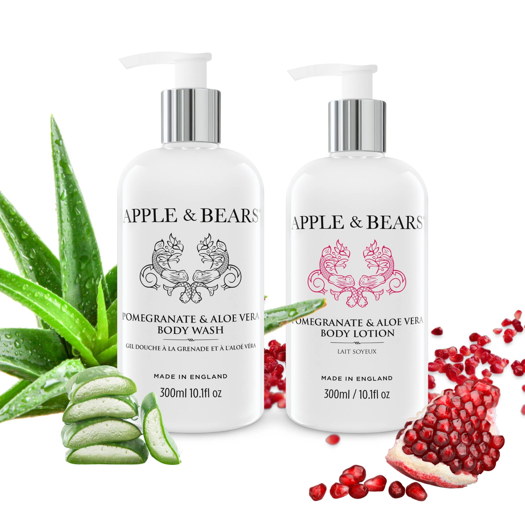 APPLE & BEARS - Vente Set de bain et corps - Coffret cadeau luxe grenade et aloe vera1