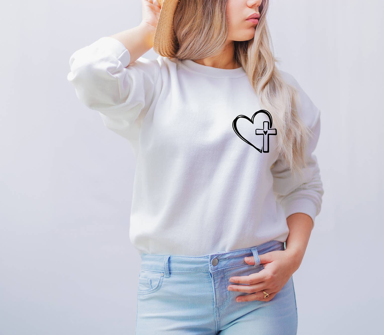 One Nine - Wholesale Graphic Sweatshirt - Women's - Jesus Has My Back Sweatshirt 2