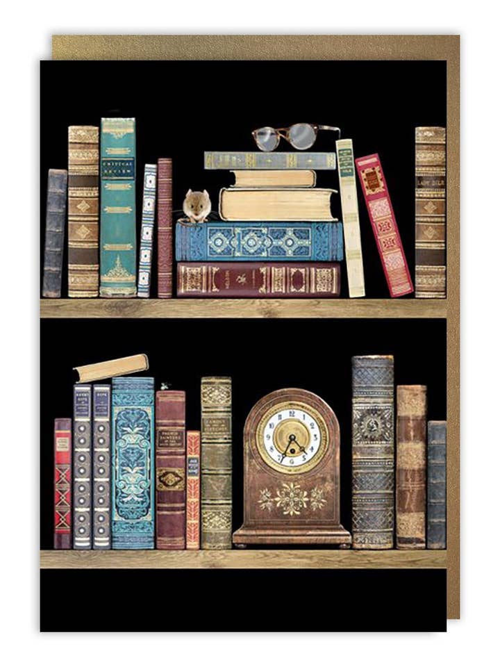 Bookshelves Blank Card for wholesale by Notes & Queries, Inc.