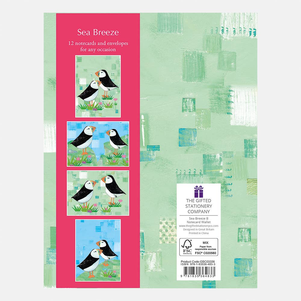 The Gifted Stationery Company – wholesale Stationery/notecard set – Notecard Wallet - Sea Breeze B1