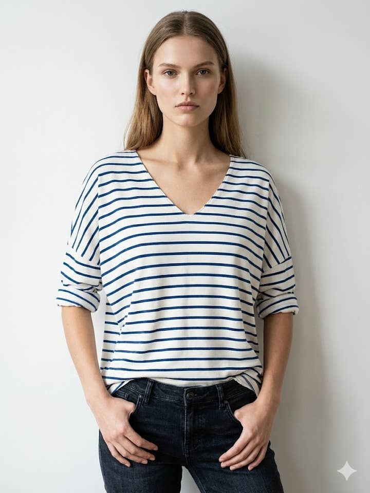 Mimi & Gogo - Vente T-shirt – femme - T-shirt marinière @803239_newraye10