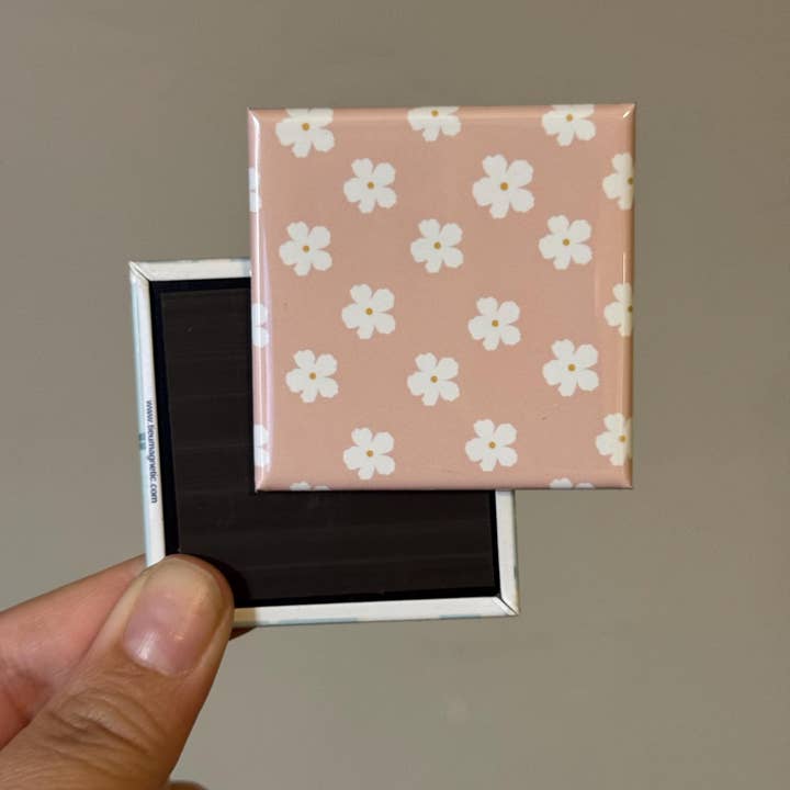 Imán floral rosa empolvado | Decoración minimalista con patrón de flores para venta al por mayor de Tieu Magnetic