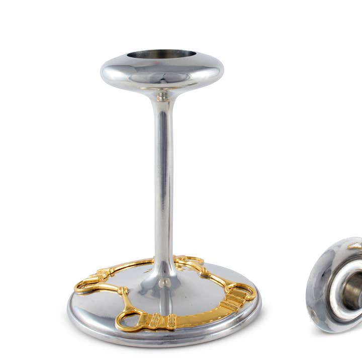 Vagabond House - Wholesale Candle holder - Golden Equestrian Candlestick Taper / Tea Light2