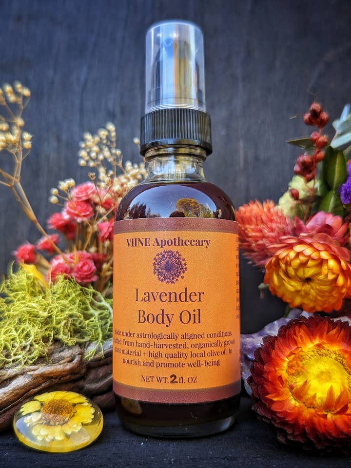 Lavender Infused Herbal Body Oil // California Organic for wholesale by VIINE Apothecary