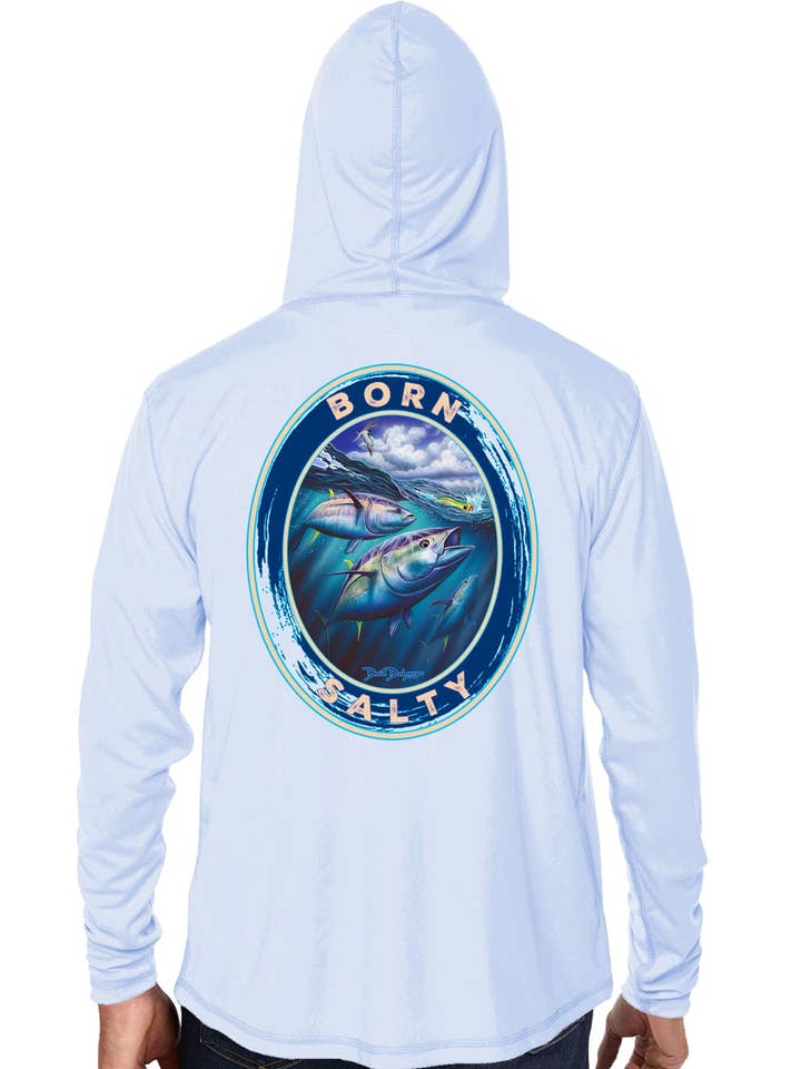 Herren Born Salty Bluefin Tuna Perlgrau Performance-Hoodie für den Großhandel von David Dunleavy