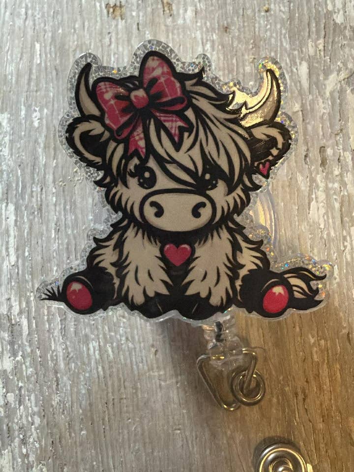 Badge ReeL Black n White Highland for wholesale by The Wild Poppy