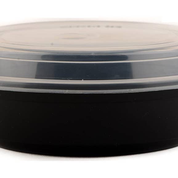 EcoQuality - Wholesale Food Storage Container - 32Oz Black Disposable Plastic Round Microwavable Food2