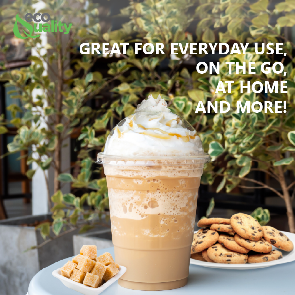 EcoQuality - Vente Gobelets jetables - Gobelets à smoothie jetables en plastique transparent pour animaux de compagnie de 16 oz avec dôme transparent6